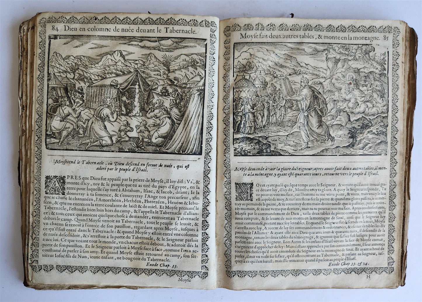 1655 BIBLE FIGURES antique ILLUSTRATED FOLIO Figures des Histoires de Bible