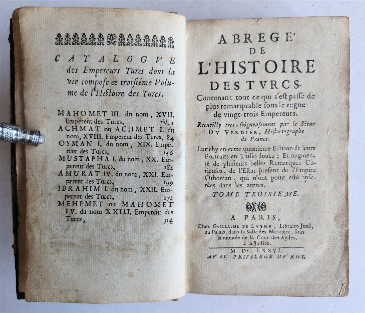 1676 HISTORY of TURKS 2 vols antique ILLUSTRATED 21 PORTRAITS of TURKISH SULTANS