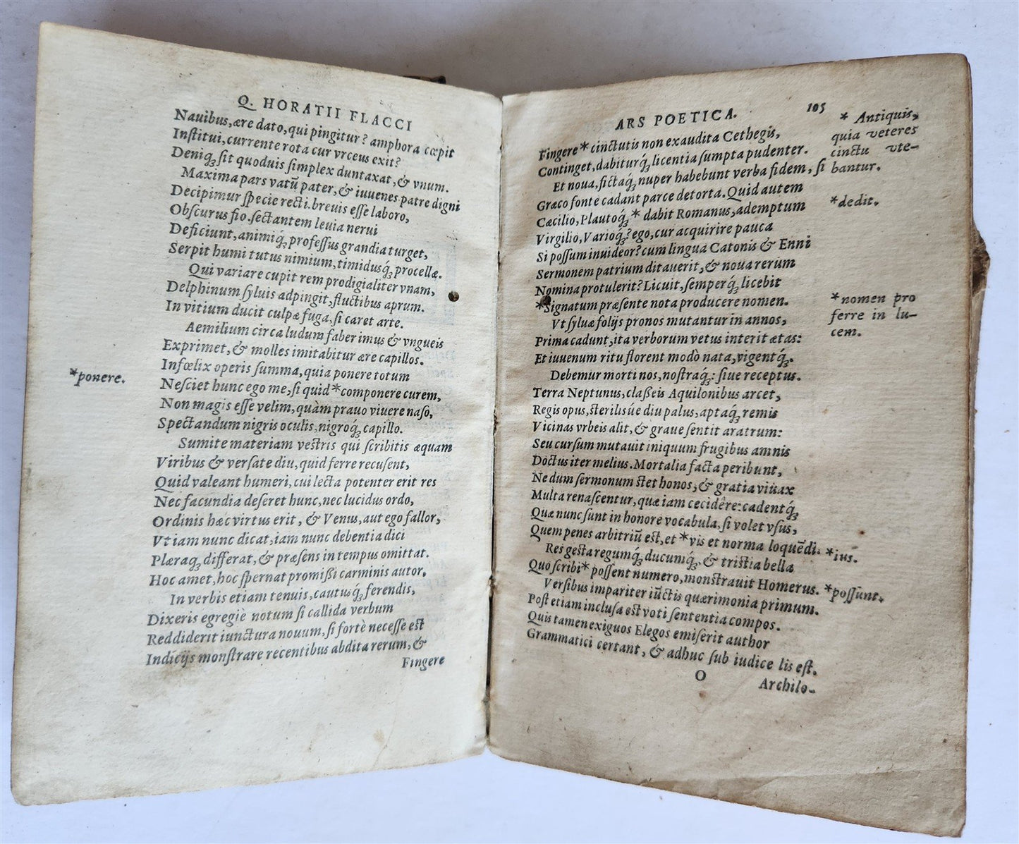 1567 HORACE POETRY antique HAND TOOLED PIGSKIN BINDING 16th CENTURY