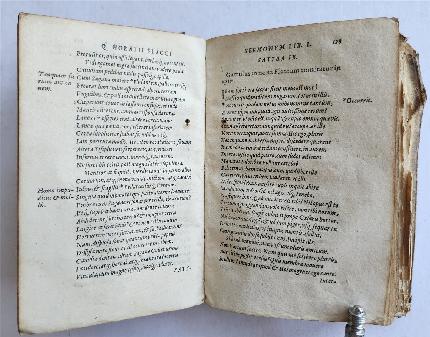 1567 HORACE POETRY antique HAND TOOLED PIGSKIN BINDING 16th CENTURY