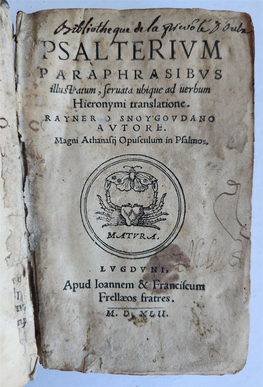 1542 PSALTER antique 16th CENTURY PSALTERIUM PARAPHRASIBUS