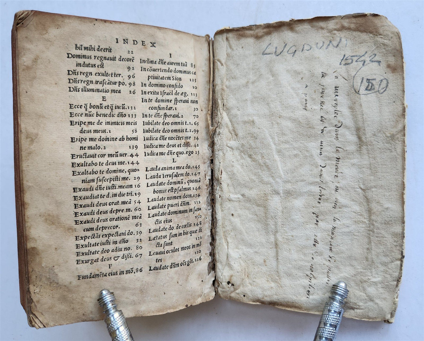 1542 PSALTER antique 16th CENTURY PSALTERIUM PARAPHRASIBUS