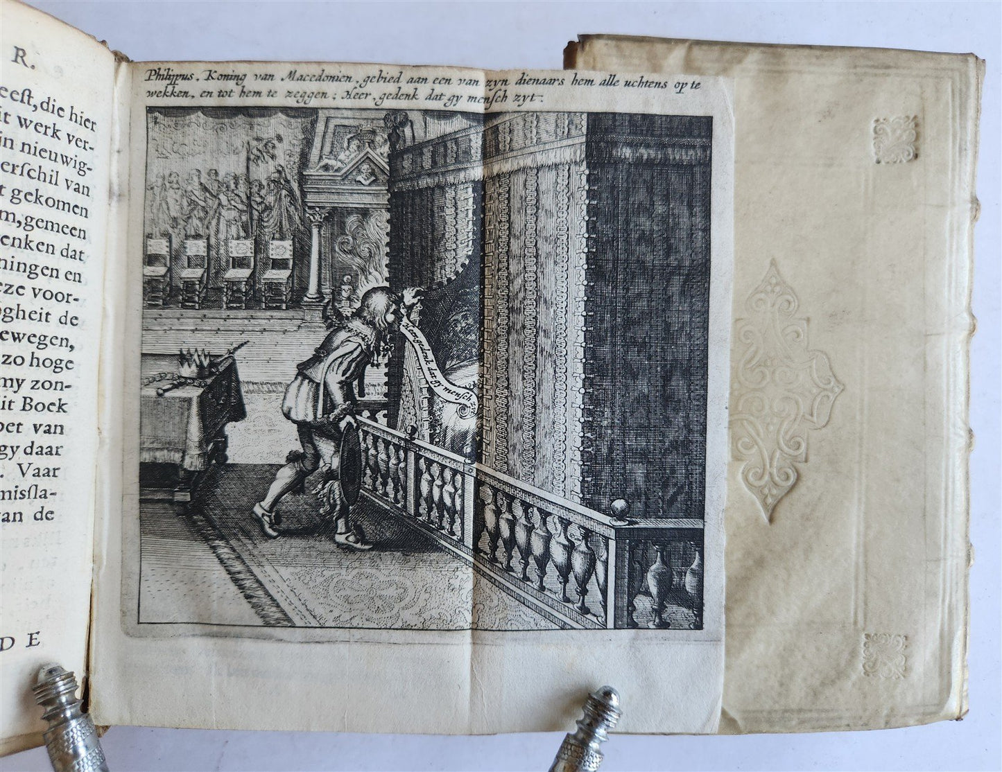 1666 THEOLOGY in DUTCH 4 VOLUMES ILLUSTRATED SET antique VELLUM BINDINGS