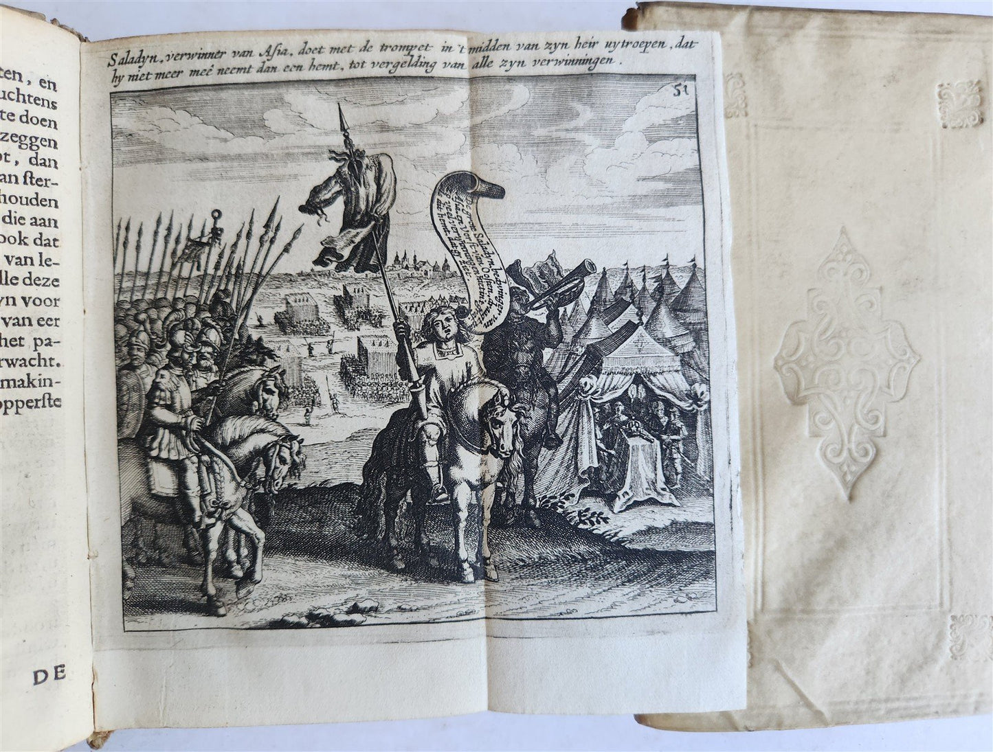 1666 THEOLOGY in DUTCH 4 VOLUMES ILLUSTRATED SET antique VELLUM BINDINGS