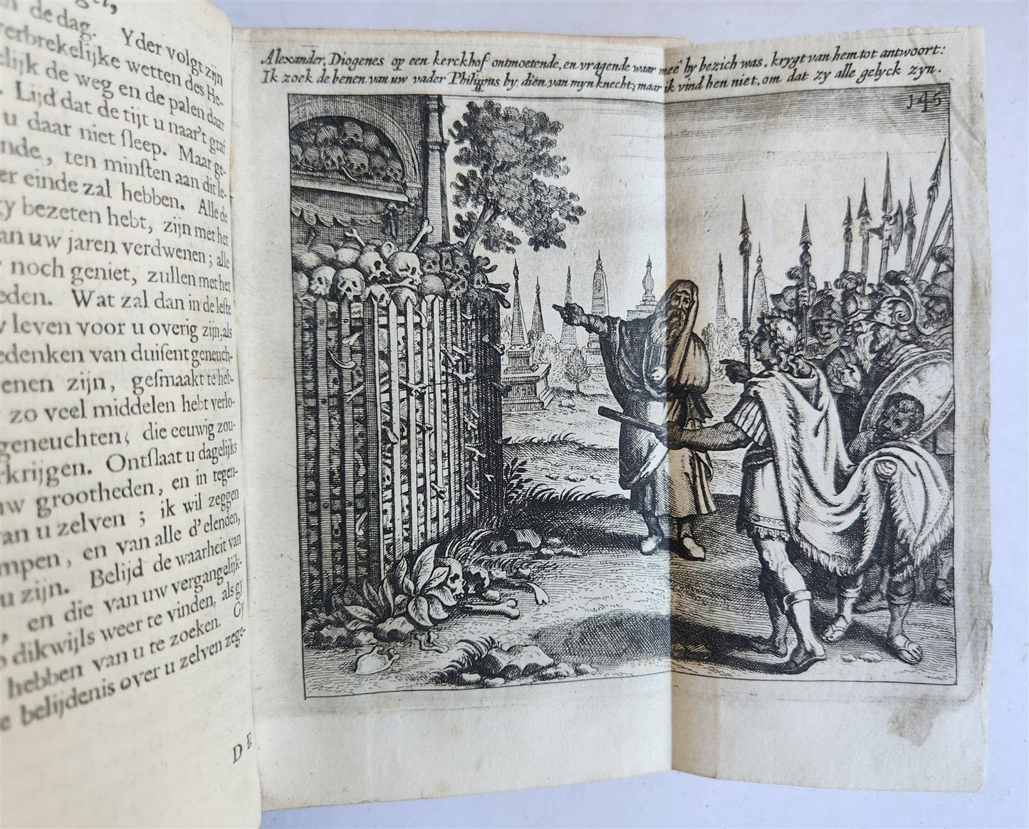 1666 THEOLOGY in DUTCH 4 VOLUMES ILLUSTRATED SET antique VELLUM BINDINGS