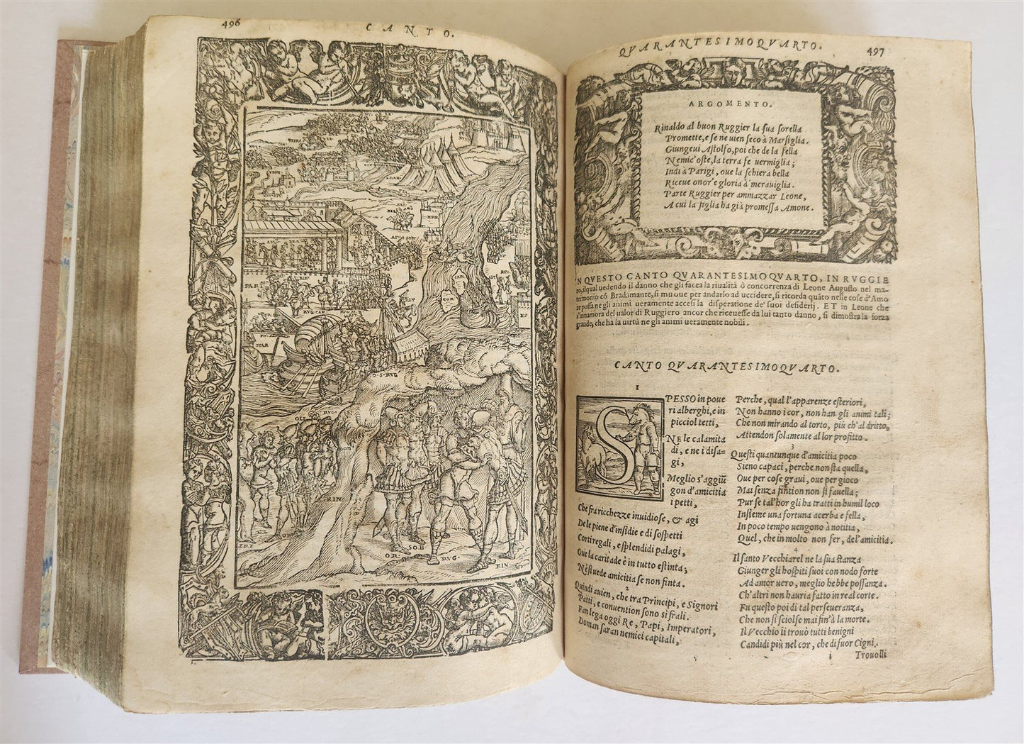 1572 ORLANDO FURIOSO by LUDOVICO ARIOSTO amazingly illustrated ANTIQUE 16th CENT