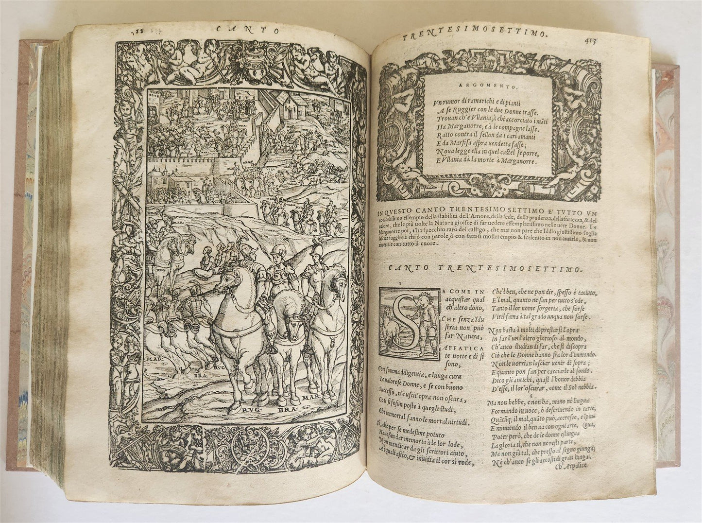 1572 ORLANDO FURIOSO by LUDOVICO ARIOSTO amazingly illustrated ANTIQUE 16th CENT