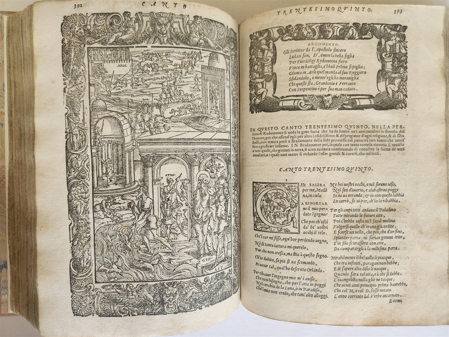1572 ORLANDO FURIOSO by LUDOVICO ARIOSTO amazingly illustrated ANTIQUE 16th CENT