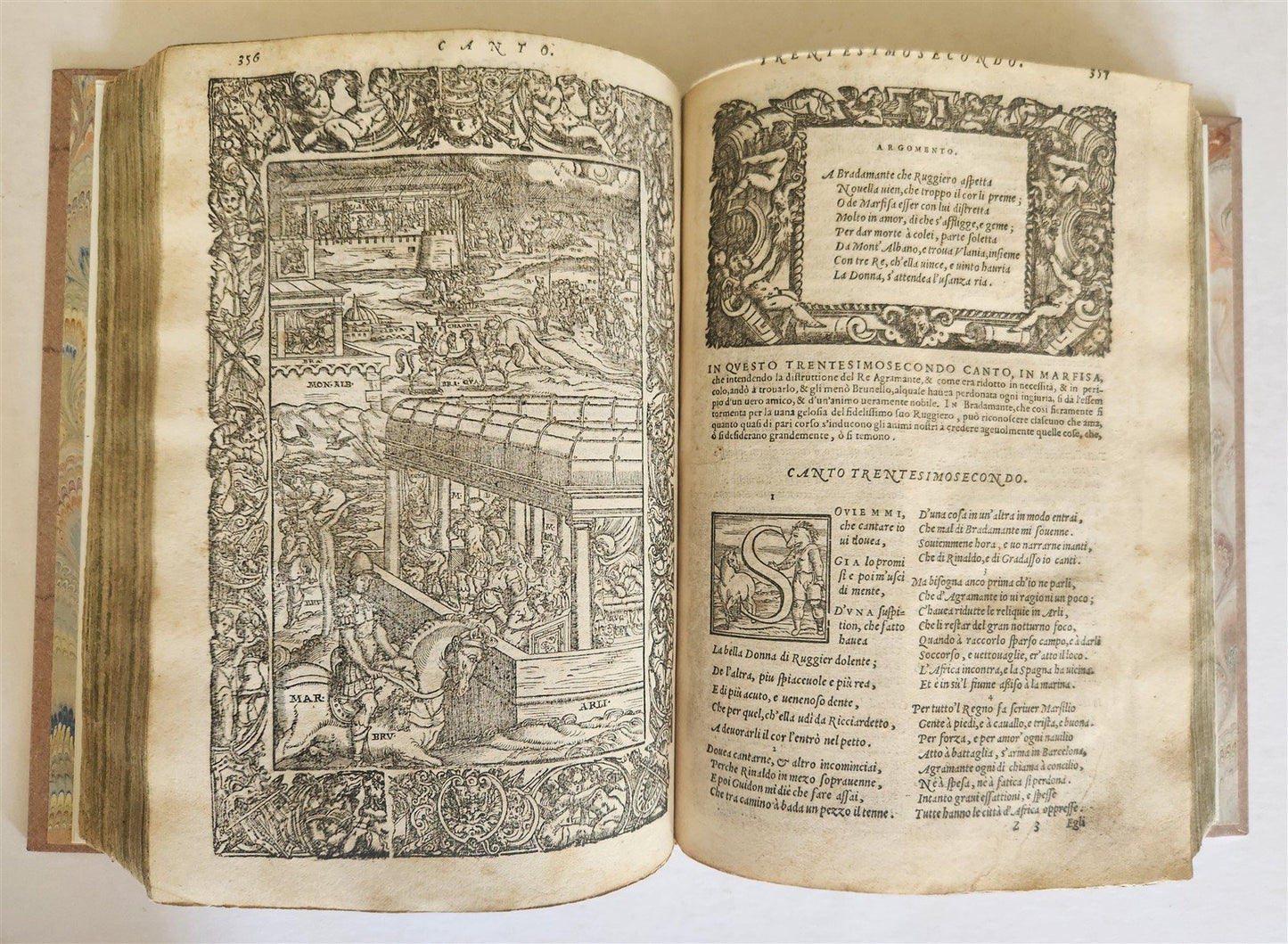 1572 ORLANDO FURIOSO by LUDOVICO ARIOSTO amazingly illustrated ANTIQUE 16th CENT