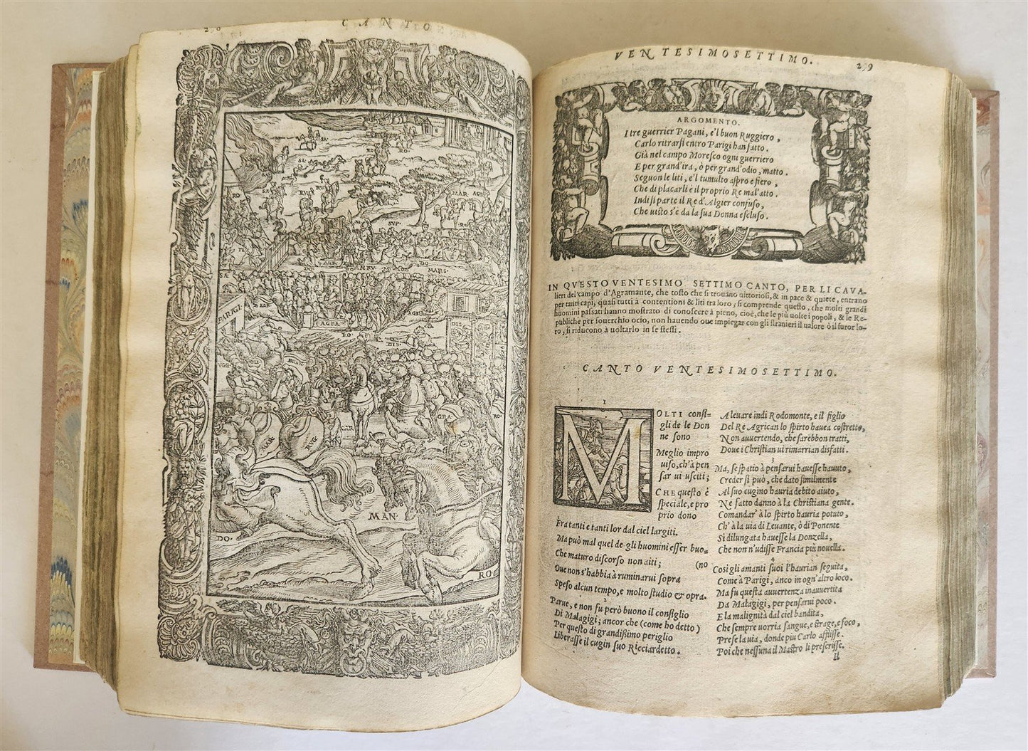 1572 ORLANDO FURIOSO by LUDOVICO ARIOSTO amazingly illustrated ANTIQUE 16th CENT