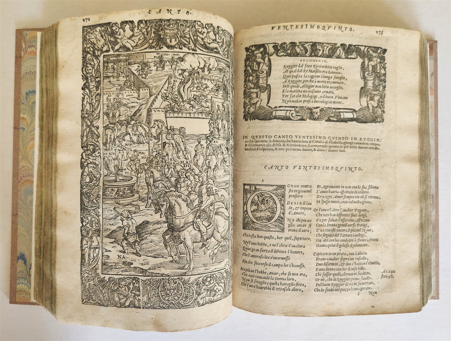 1572 ORLANDO FURIOSO by LUDOVICO ARIOSTO amazingly illustrated ANTIQUE 16th CENT