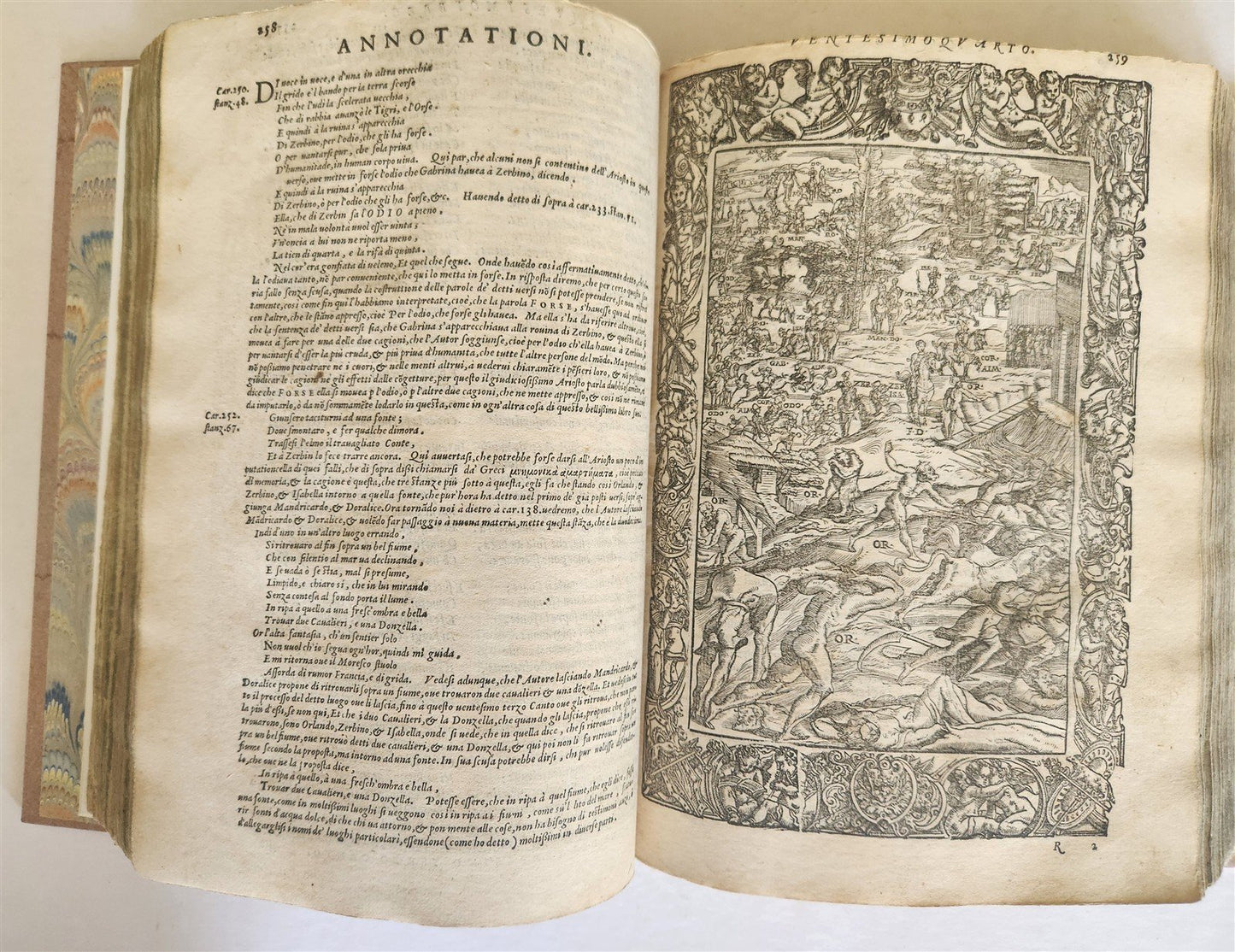 1572 ORLANDO FURIOSO by LUDOVICO ARIOSTO amazingly illustrated ANTIQUE 16th CENT