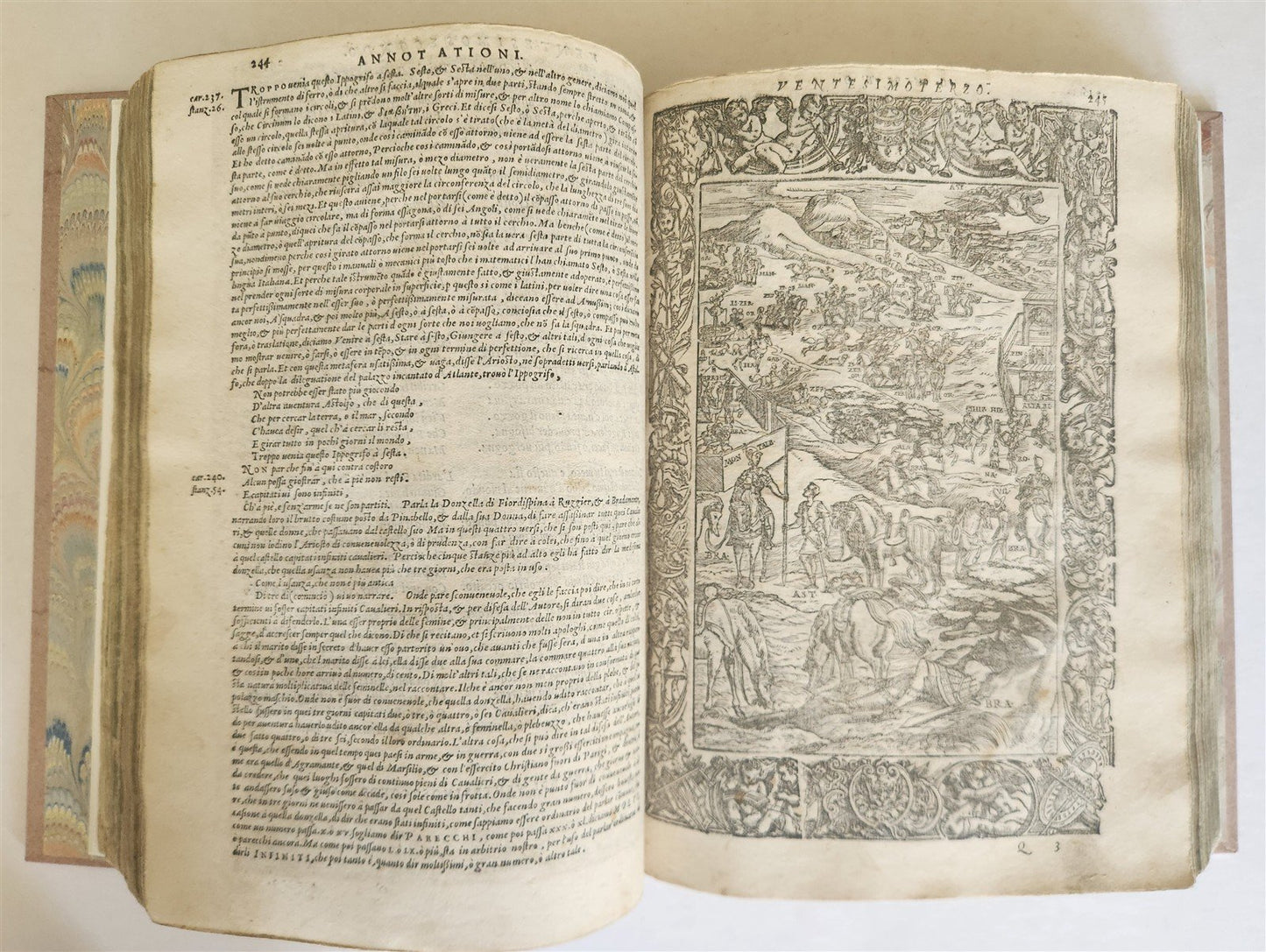 1572 ORLANDO FURIOSO by LUDOVICO ARIOSTO amazingly illustrated ANTIQUE 16th CENT