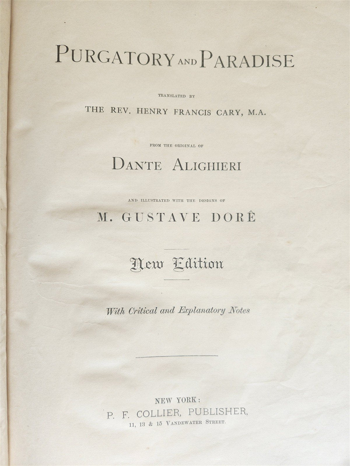 1892 DANTE ALIGHIERI antique PURGATORY AND PARADISE ILLUSTRATED by GUSTAVE DORE