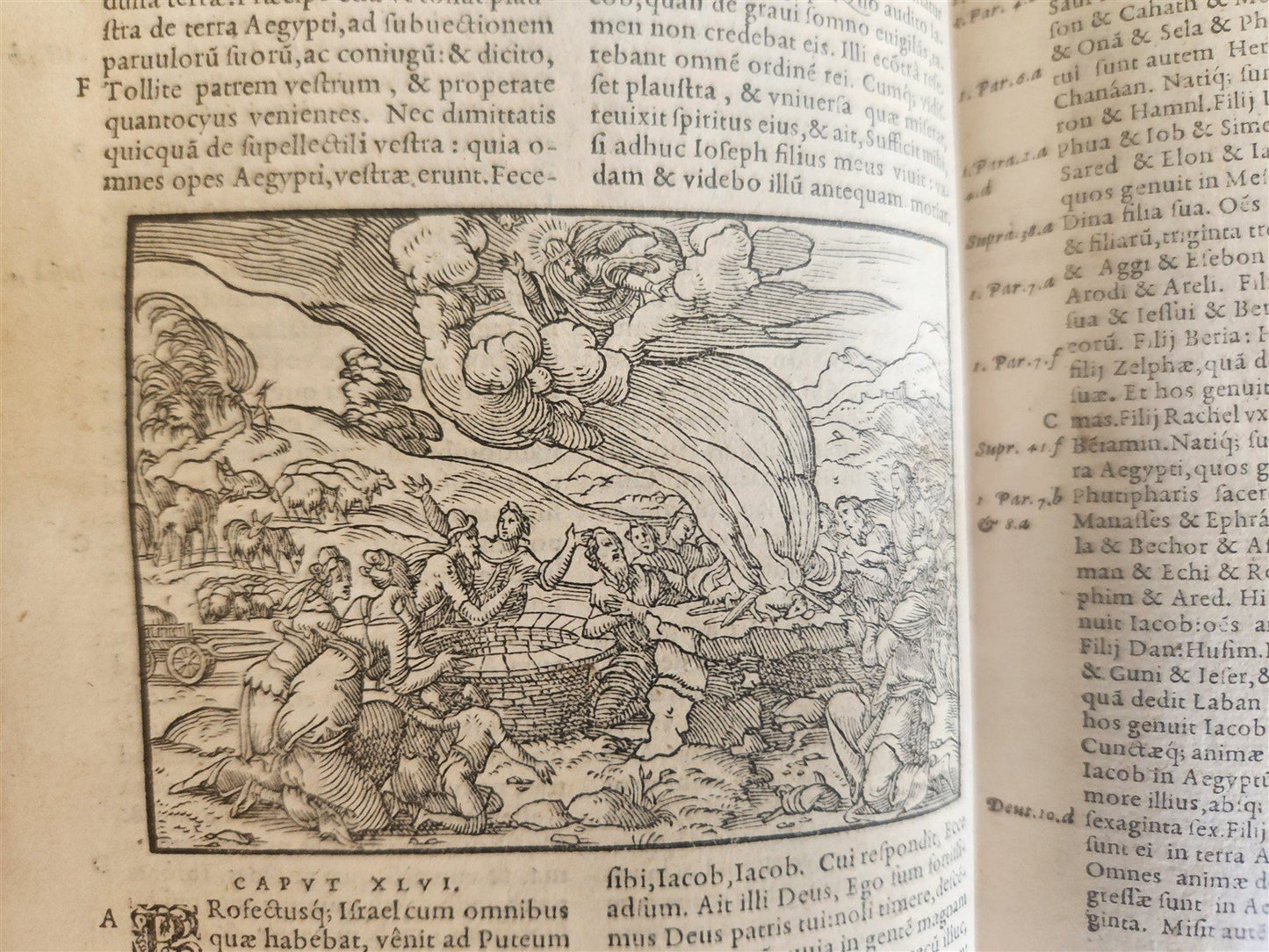 1558 BIBLE ILLUSTRATED antique VELLUM BINDING LATIN BIBLIA SACRA 16 century