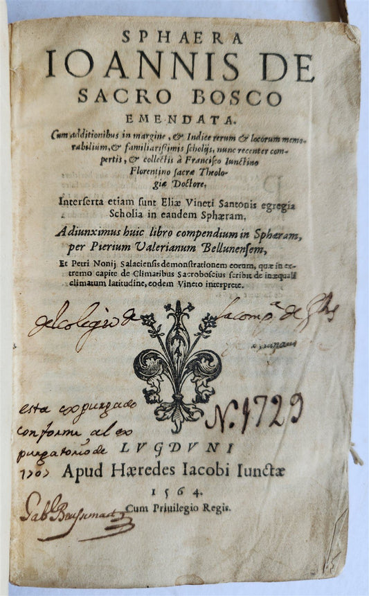 1564 SPHAERA by IOHANNES SACROBOSCO antique ILLUSTRATED astronomy