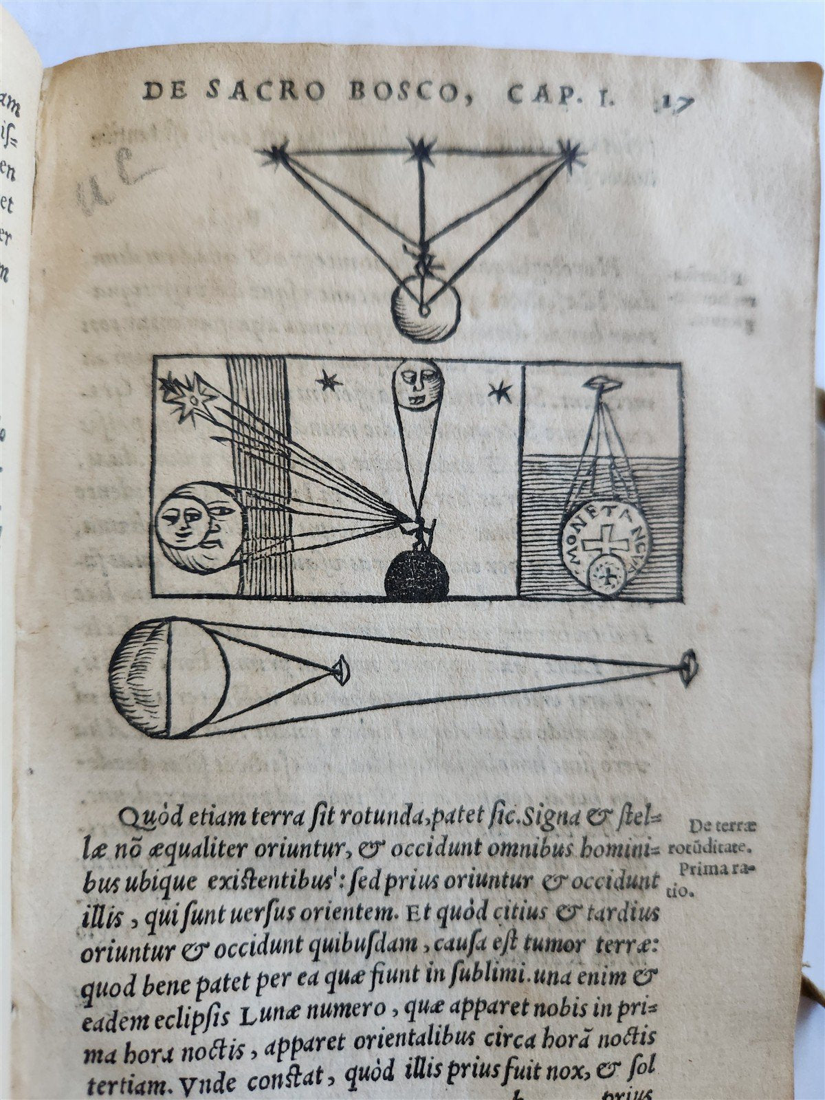 1564 SPHAERA by IOHANNES SACROBOSCO antique ILLUSTRATED astronomy