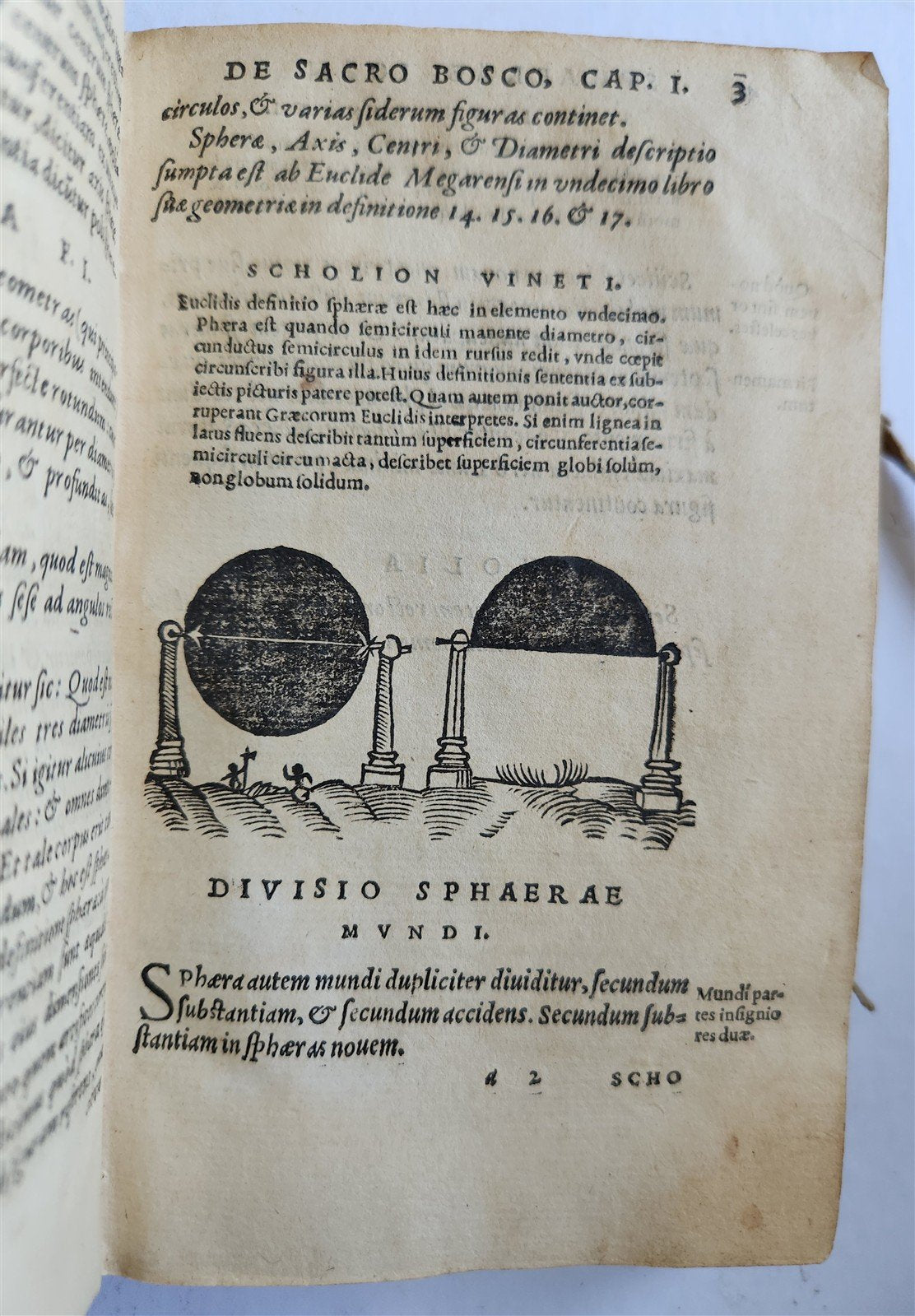 1564 SPHAERA by IOHANNES SACROBOSCO antique ILLUSTRATED astronomy