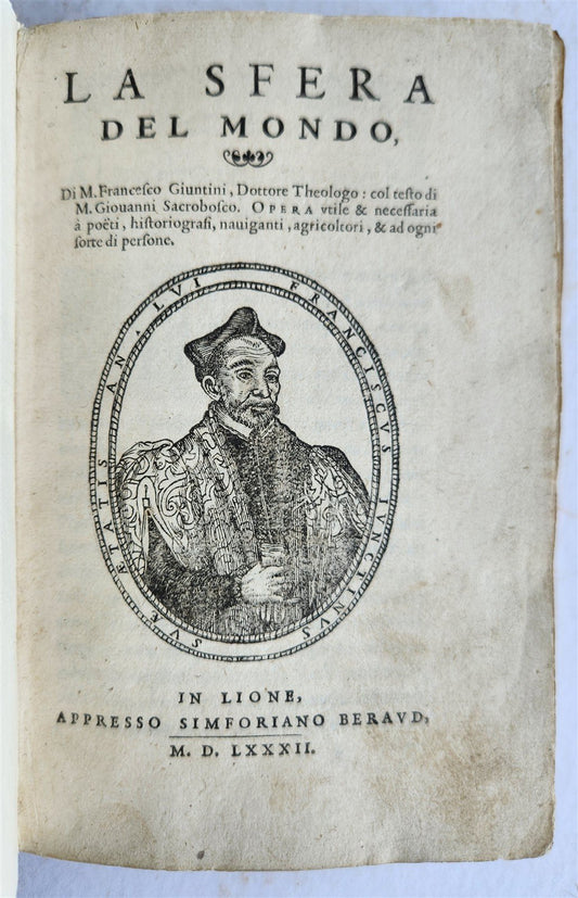 1582 ASTRONOMY LA SFERA DEL MONDO ANTIQUE astrologer Francesco Giuntini
