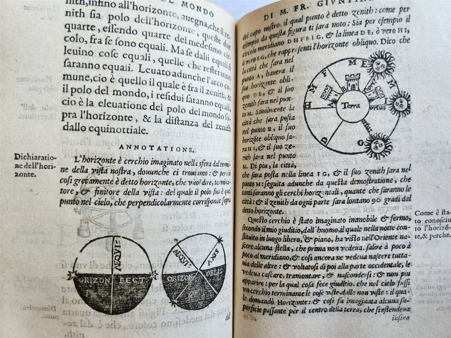 1582 ASTRONOMY LA SFERA DEL MONDO ANTIQUE astrologer Francesco Giuntini