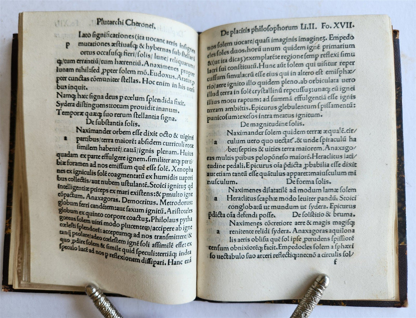 1510 POST-INCUNABULA Pseudo-Plutarch ANTIQUE De Placitis Philosophorum VERY RARE