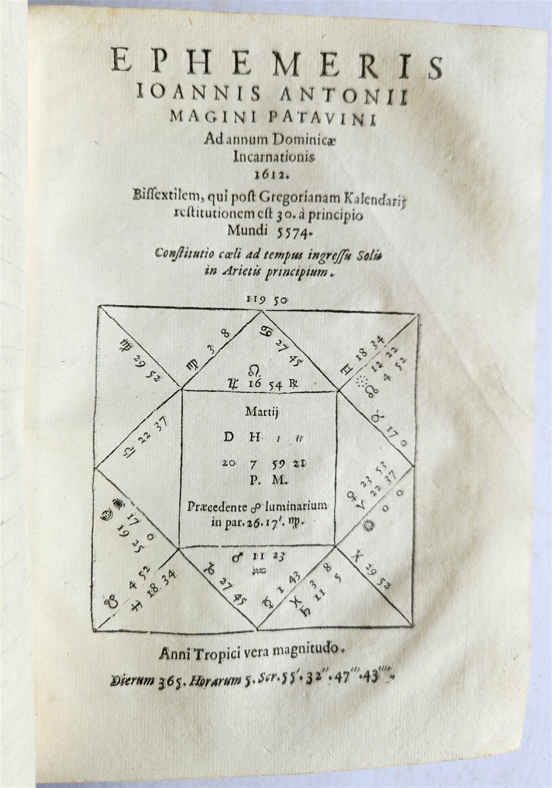 1616 Ephemerides Coelestium Motuum ANTIQUE astronomy astrology Giovanni Magini