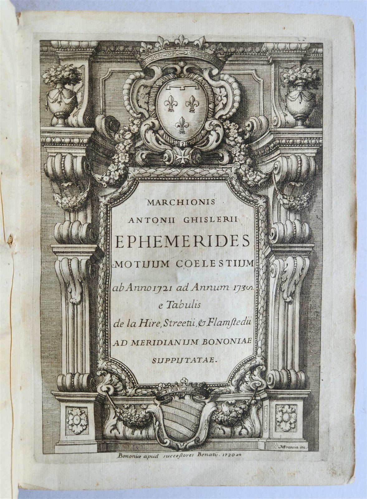 1720 Ephemerides Motuum Coelestium ANTIQUE astronomy astrology Antonio Ghislieri