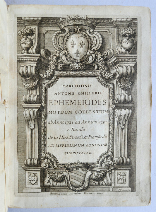 1720 Ephemerides Motuum Coelestium ANTIQUE astronomy astrology Antonio Ghislieri