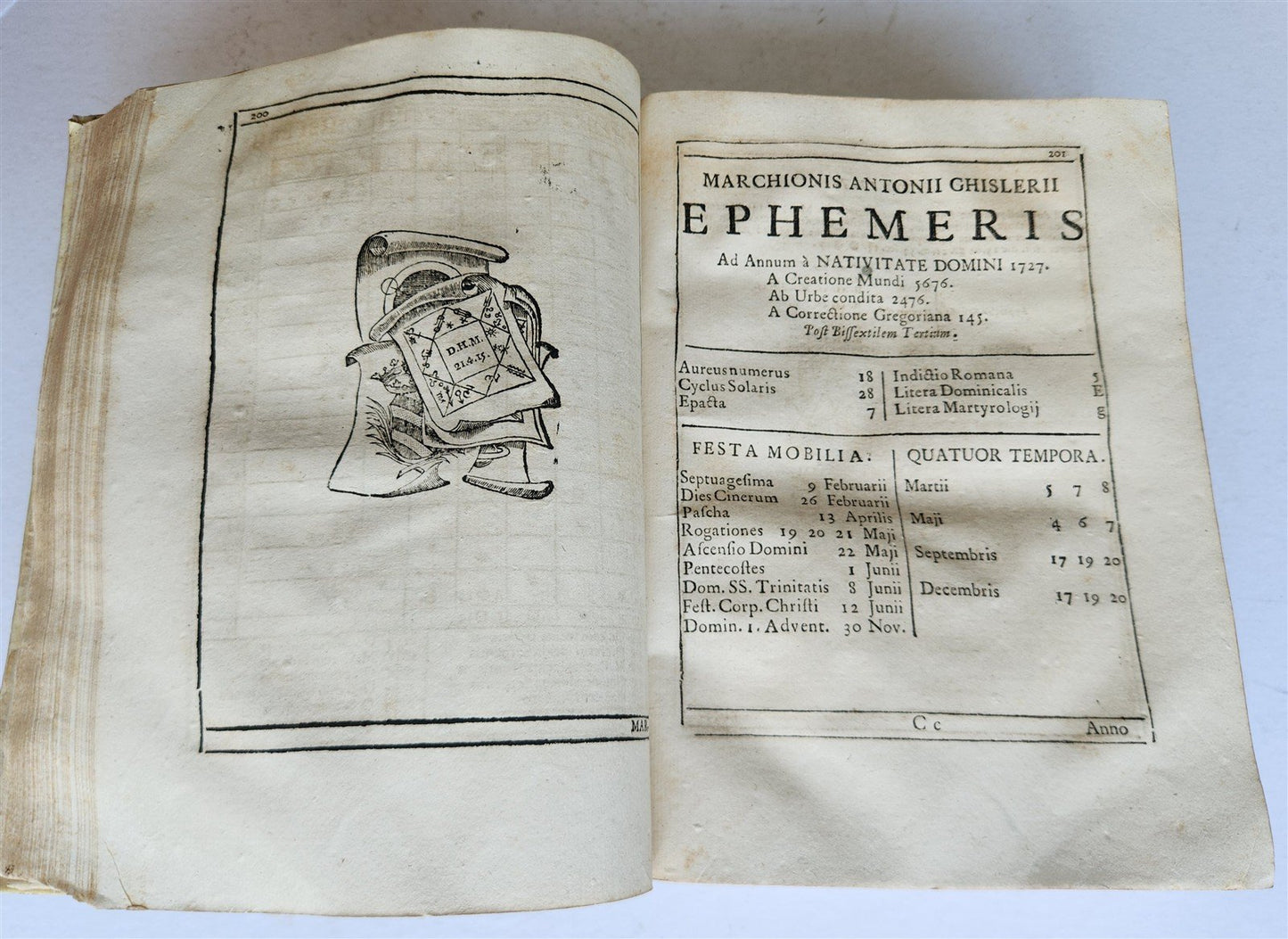 1720 Ephemerides Motuum Coelestium ANTIQUE astronomy astrology Antonio Ghislieri