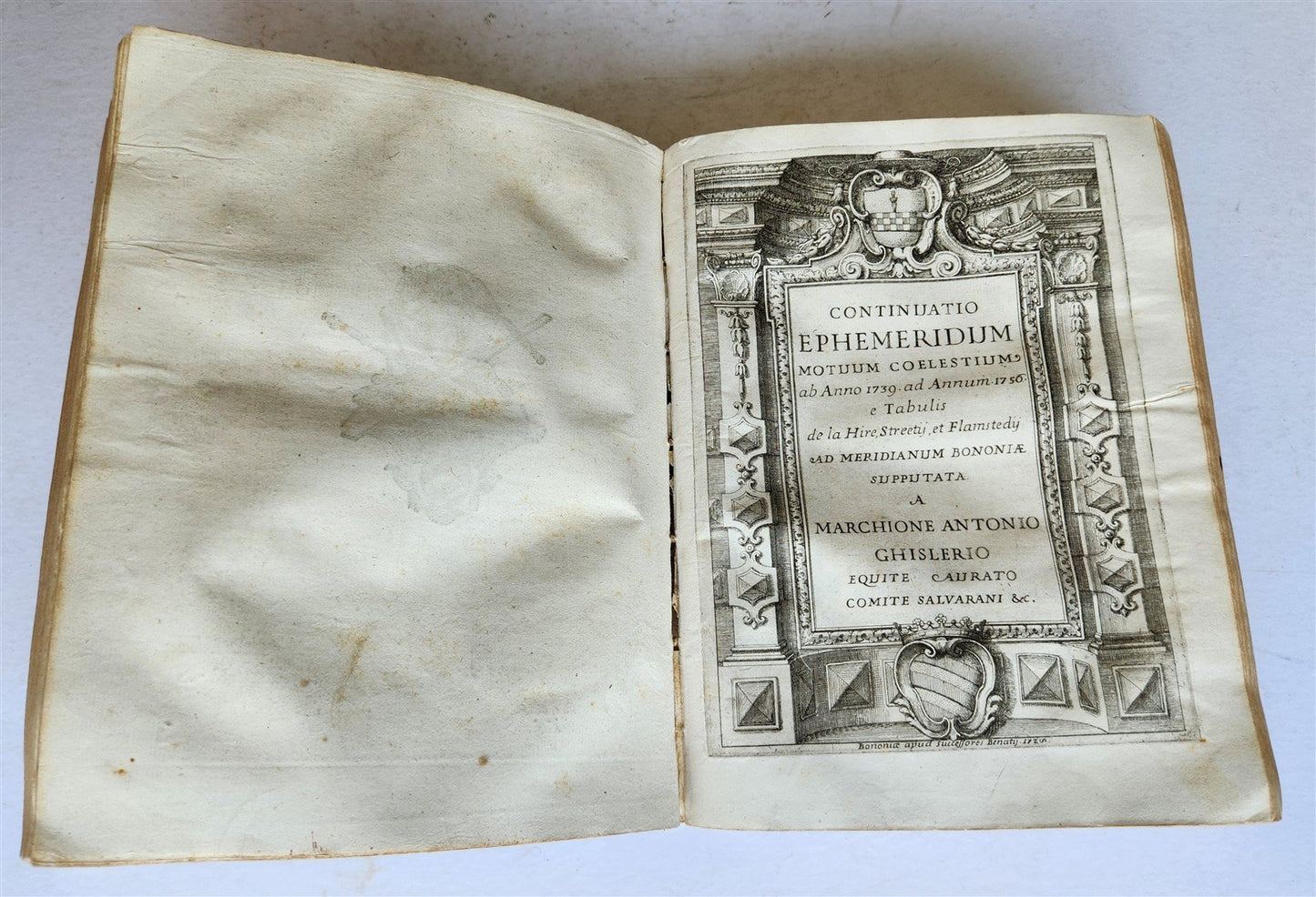1720 Ephemerides Motuum Coelestium ANTIQUE astronomy astrology Antonio Ghislieri