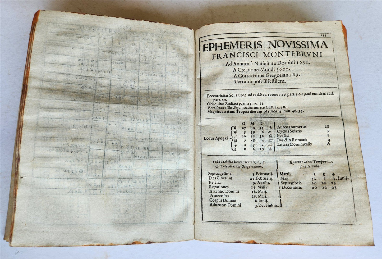 1640 Ephemerides Motuum Coelestium ANTIQUE astronomy astrology F.Montebruni