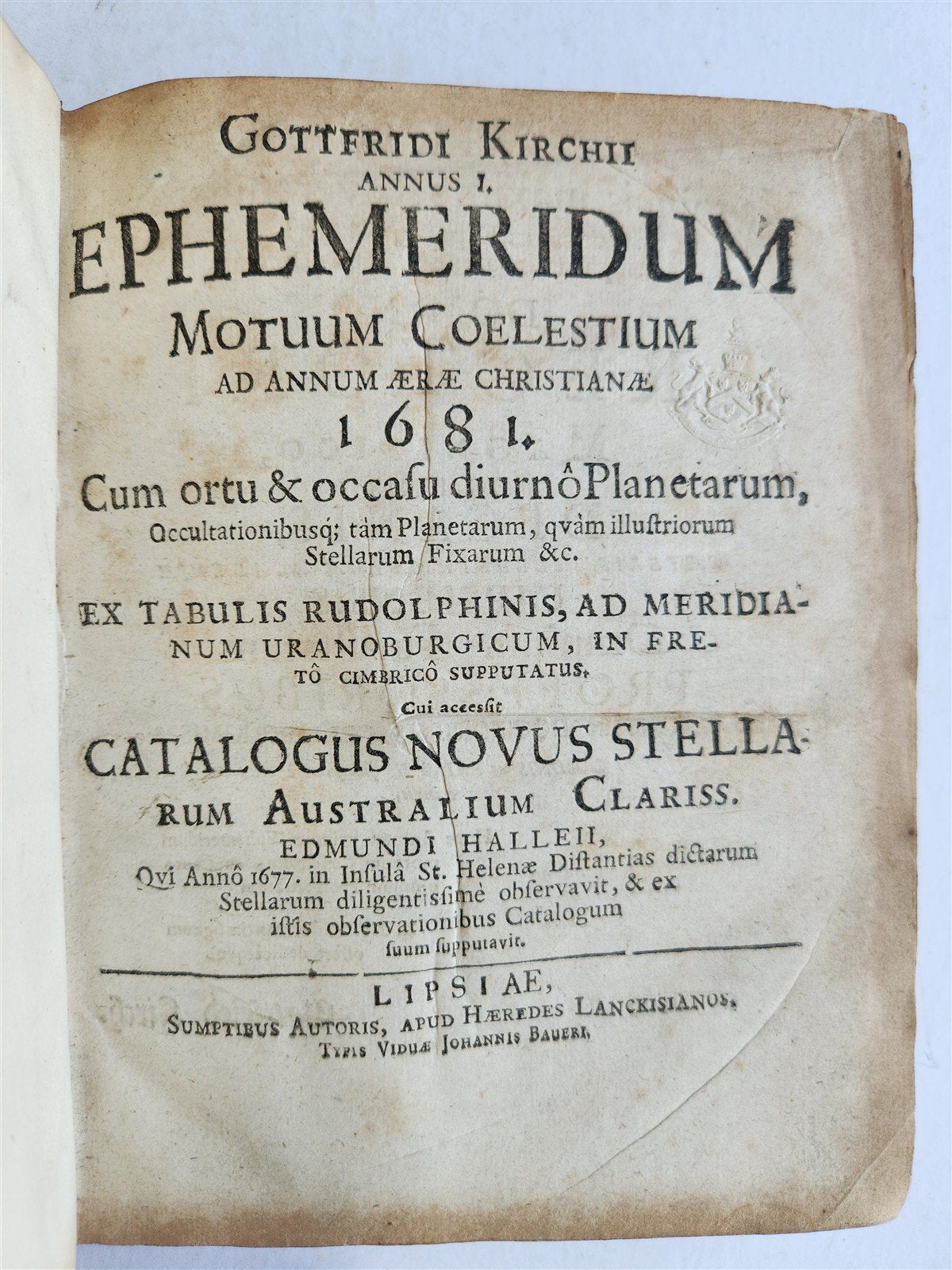 1681 Ephemeridum by Gottfried Kirch ANTIQUE astronomy astrology ILLUSTRATED