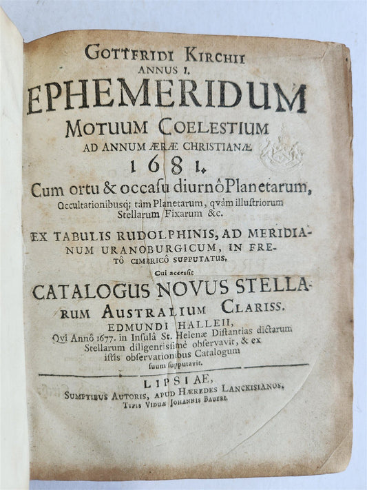 1681 Ephemeridum by Gottfried Kirch ANTIQUE astronomy astrology ILLUSTRATED