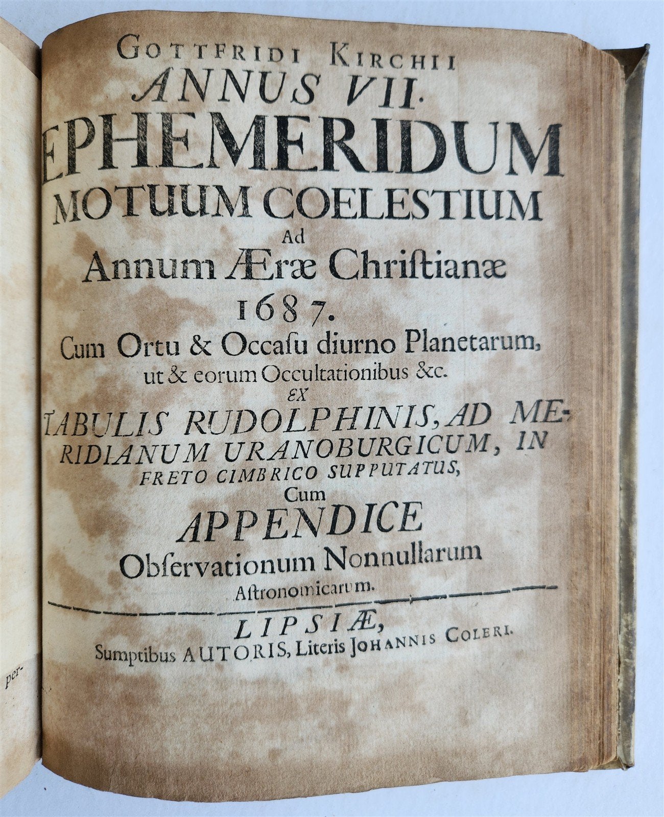 1681 Ephemeridum by Gottfried Kirch ANTIQUE astronomy astrology ILLUSTRATED