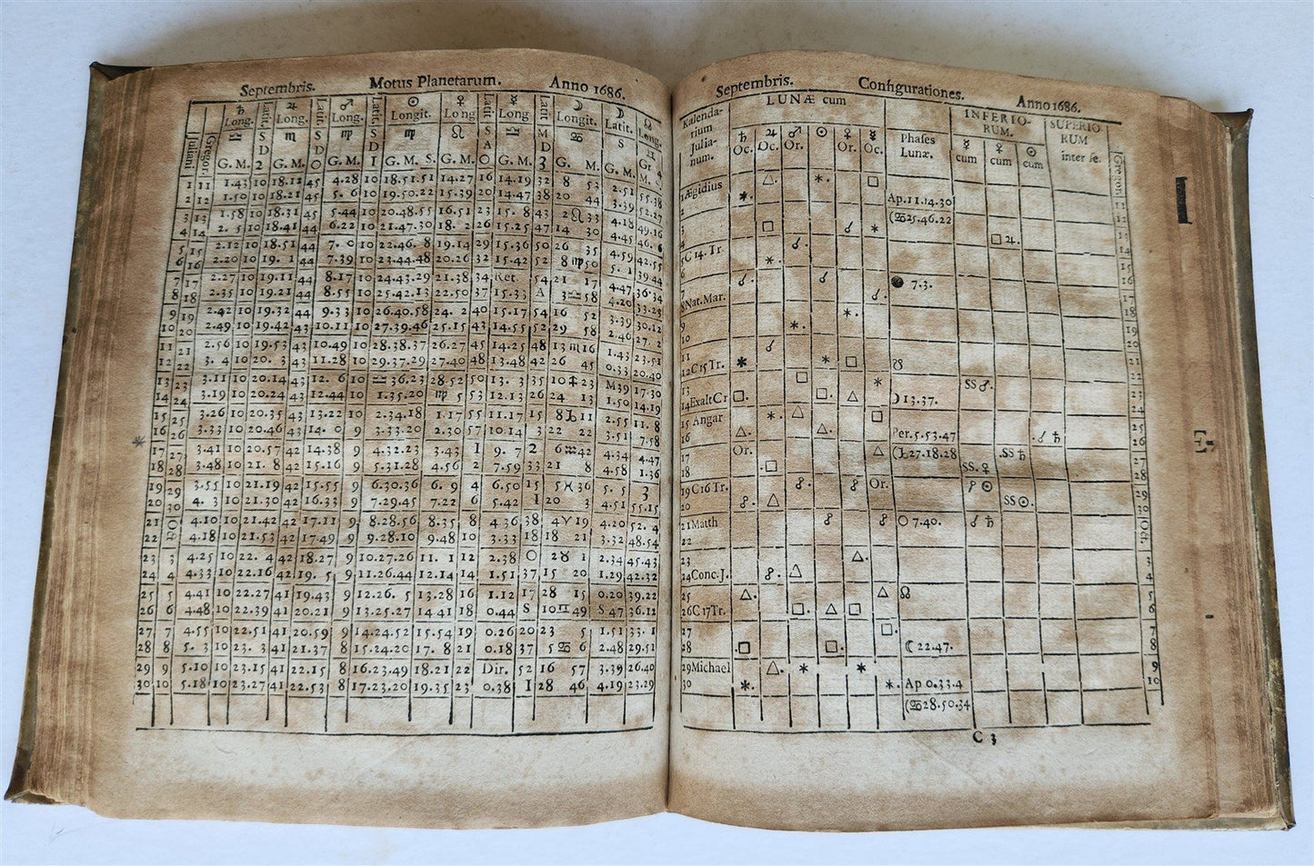1681 Ephemeridum by Gottfried Kirch ANTIQUE astronomy astrology ILLUSTRATED
