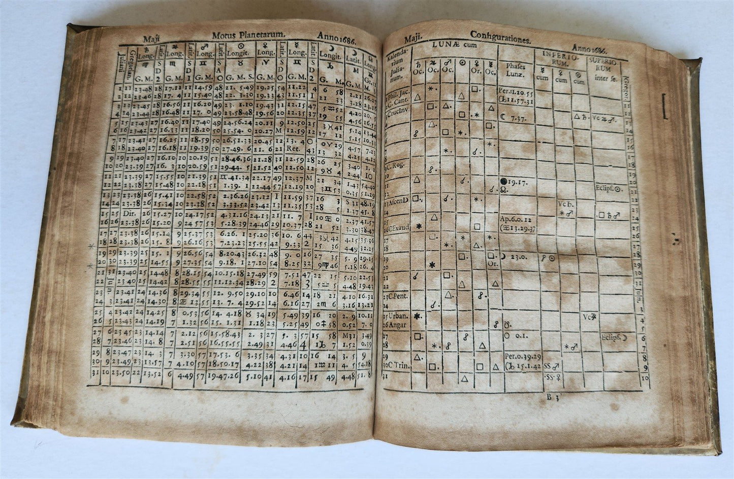 1681 Ephemeridum by Gottfried Kirch ANTIQUE astronomy astrology ILLUSTRATED