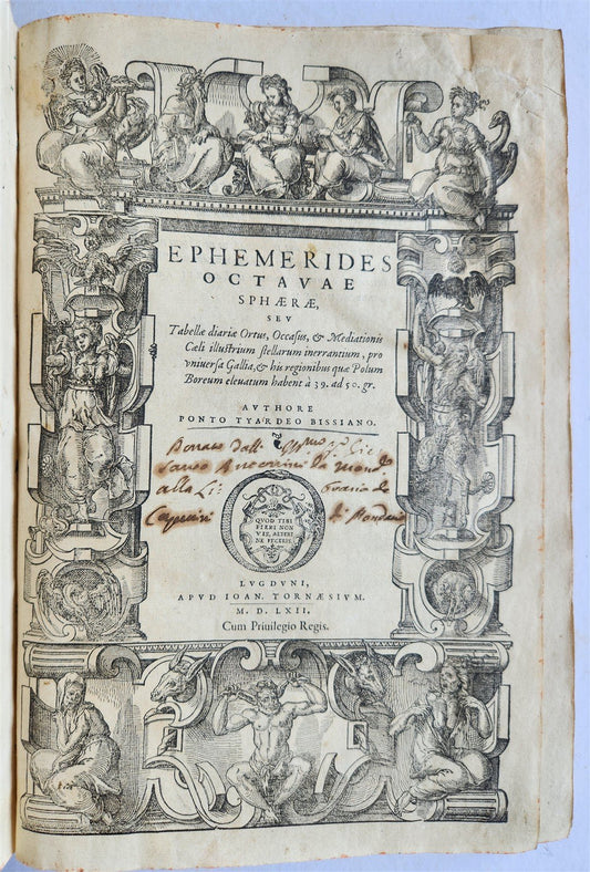 1562 Ephemerides Octavae Sphaerae ANTIQUE astronomy astrology by Pontus de Tyard