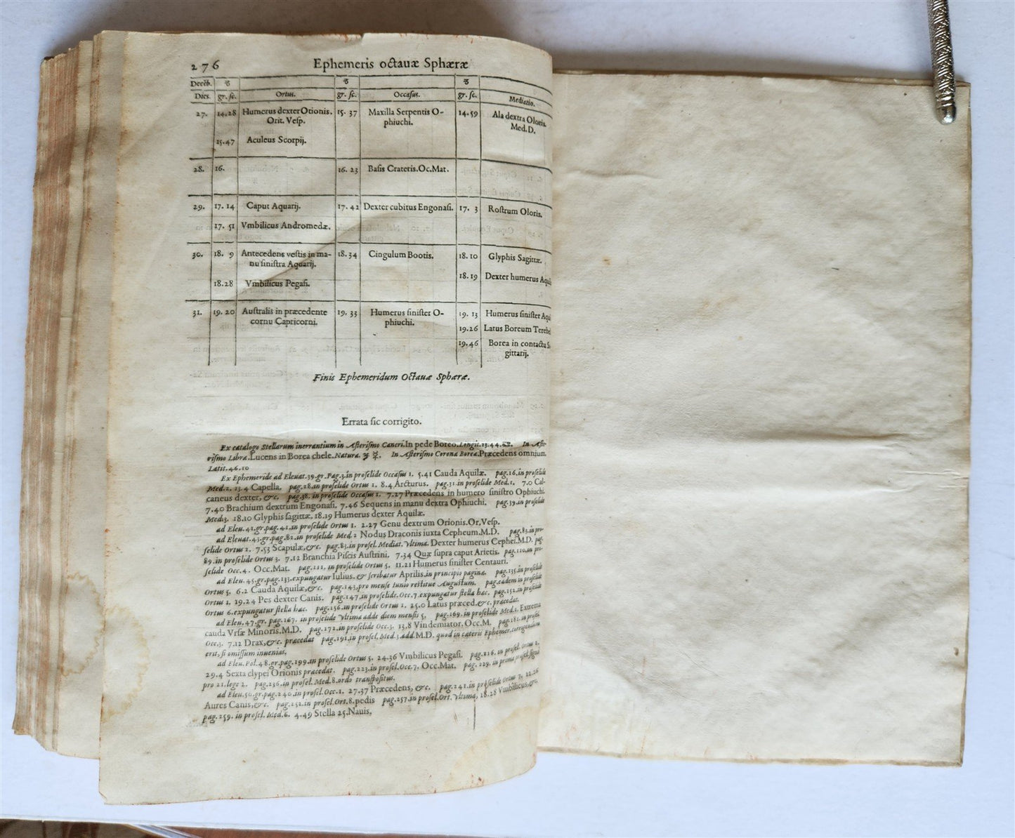 1562 Ephemerides Octavae Sphaerae ANTIQUE astronomy astrology by Pontus de Tyard