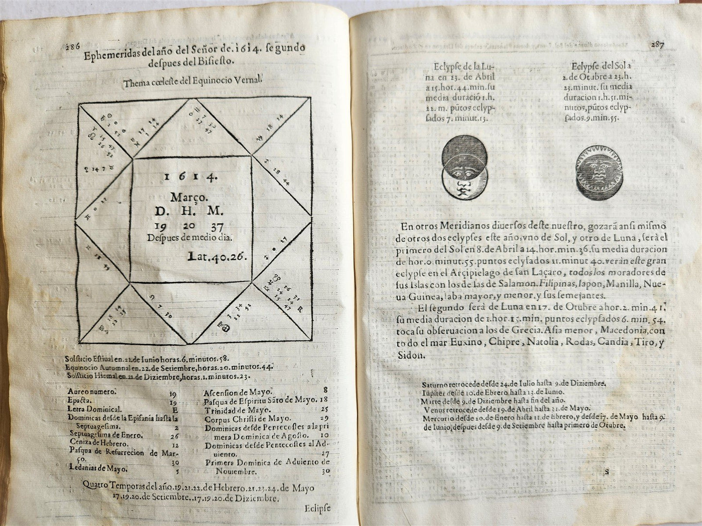 1608 Ephemerides in SPANISH Francisco de Arguello ANTIQUE astronomy astrology