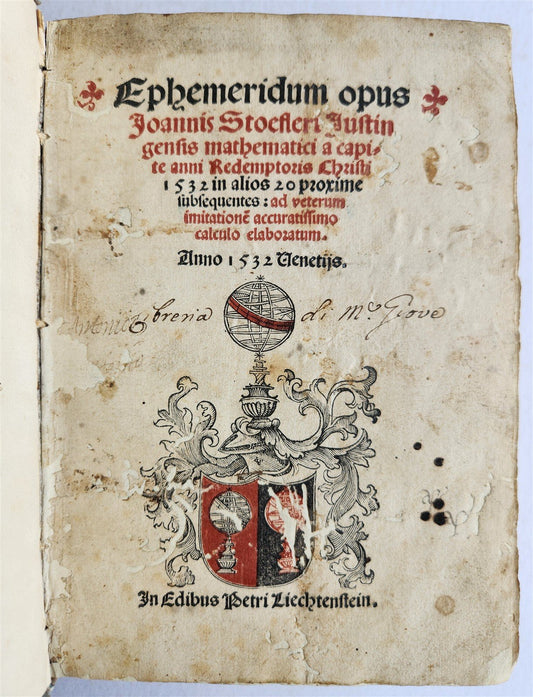 1532 Ephemeridum Opus by Johannes Stoeffler ANTIQUE astronomy astrology SCARCE