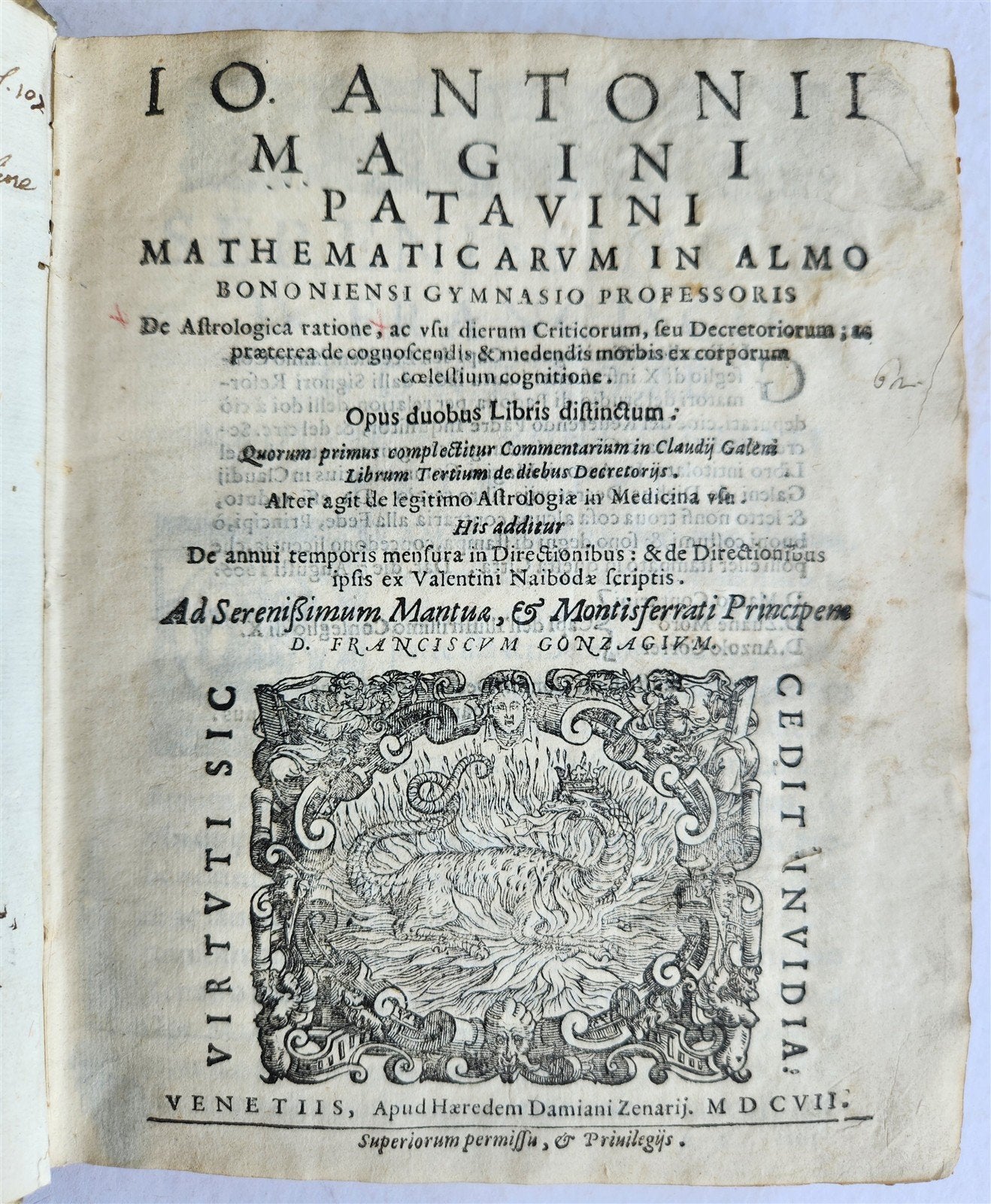 1607 De ASTROLOGICA RETIONE Giovanni Antonio Magini ANTIQUE astronomy astrology