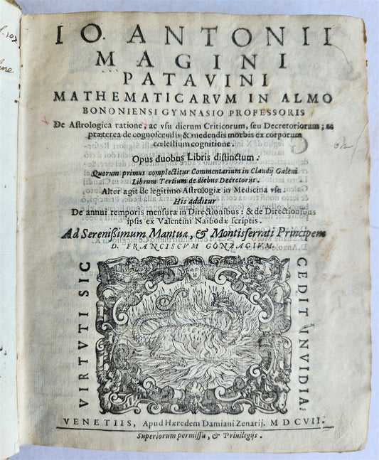 1607 De ASTROLOGICA RETIONE Giovanni Antonio Magini ANTIQUE astronomy astrology