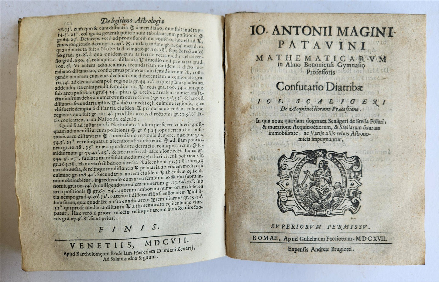 1607 De ASTROLOGICA RETIONE Giovanni Antonio Magini ANTIQUE astronomy astrology