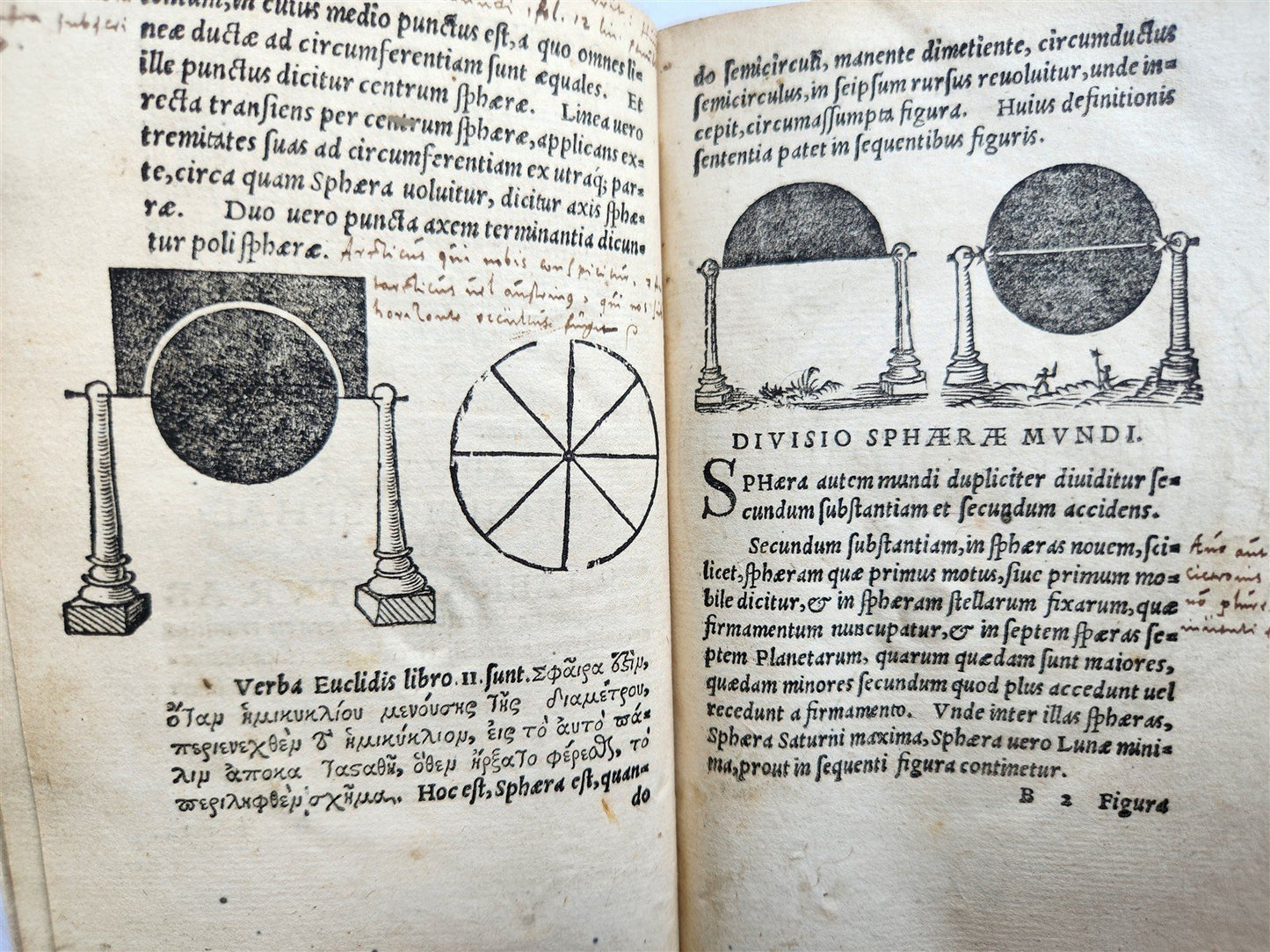 1543 LIBELLUS de SPHAERA by Johannes de Sacrobosco ANTIQUE volvelles illustrated