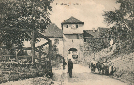 GERMANY DILSBERG STADTTOR ANTIQUE POSTCARD