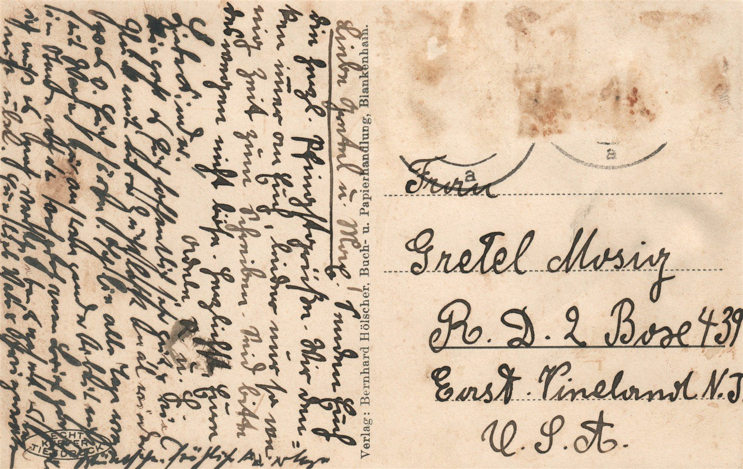 GERMANY BLANKENHAIN THUR ANTIQUE POSTCARD