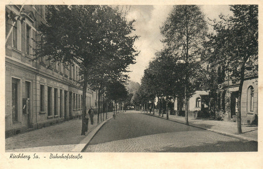 GERMANY KIRCHBERG Sa Bahnhofstrasse ANTIQUE POSTCARD
