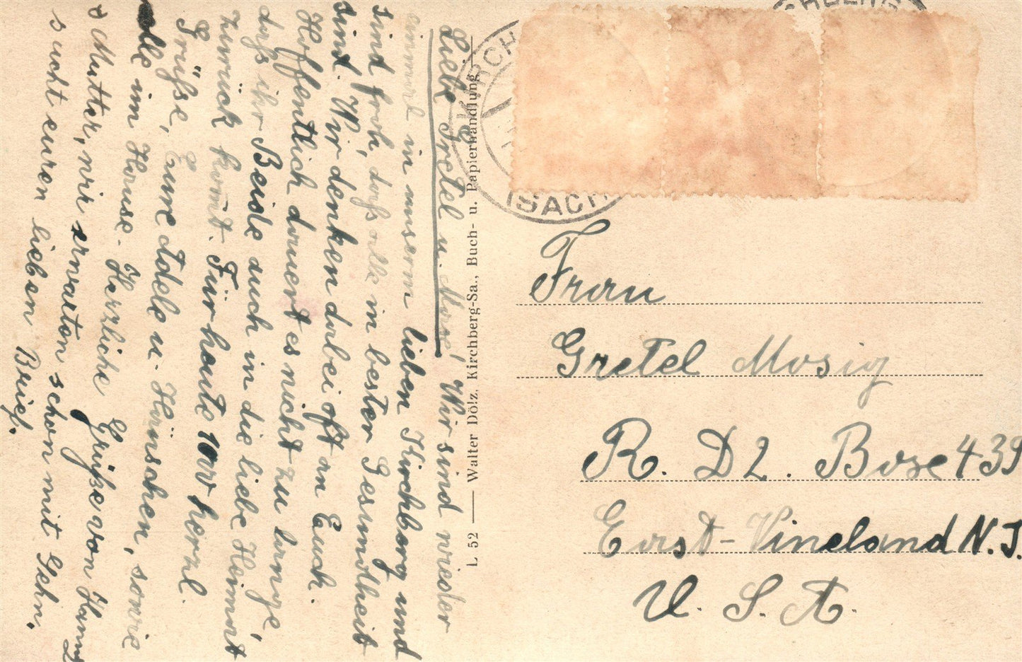 GERMANY KIRCHBERG Sa Bahnhofstrasse ANTIQUE POSTCARD
