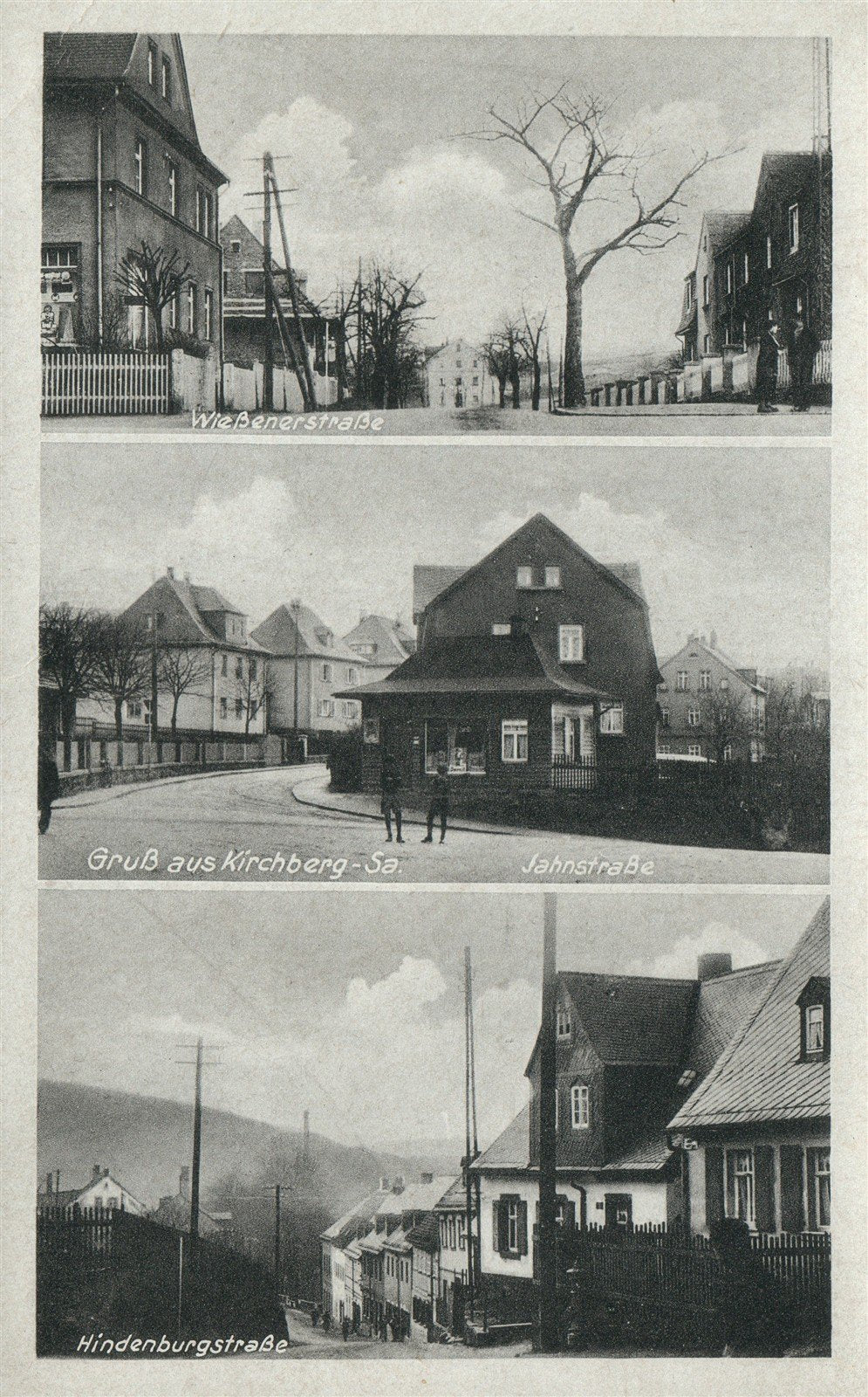 GERMANY gruss aus KIRCHBERG ANTIQUE POSTCARD
