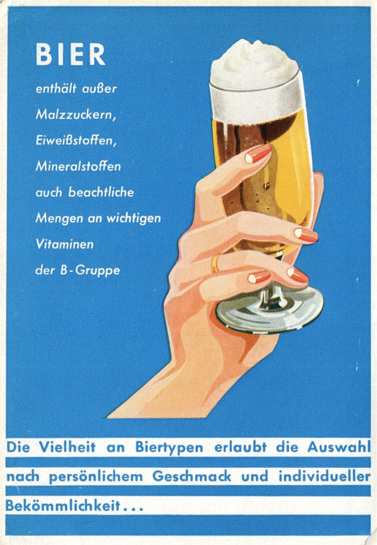 GERMANY BIER ADVERTISING VINTAGE POSTCARD